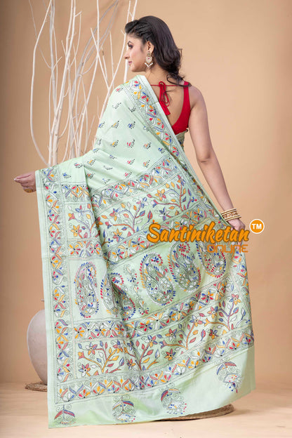 Bangalore Silk Kantha Stitch Saree SN202524029