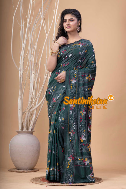 Bangalore Silk Kantha Stitch Saree SN202524035