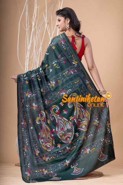 Bangalore Silk Kantha Stitch Saree SN202524035