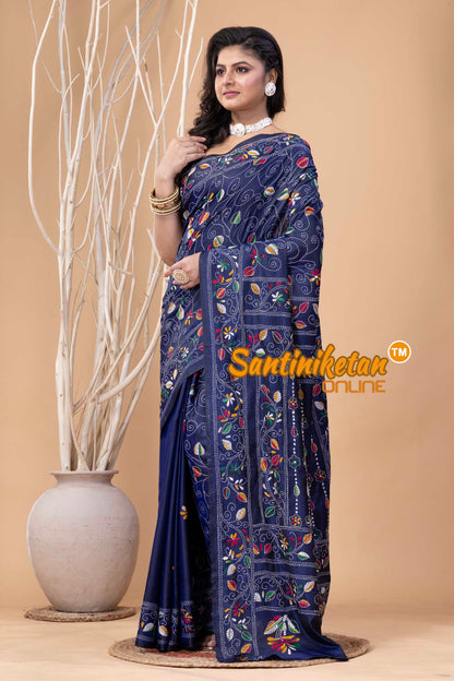 Bangalore Silk Kantha Stitch Saree SN202524083