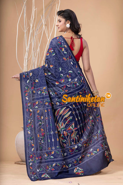 Bangalore Silk Kantha Stitch Saree SN202524083