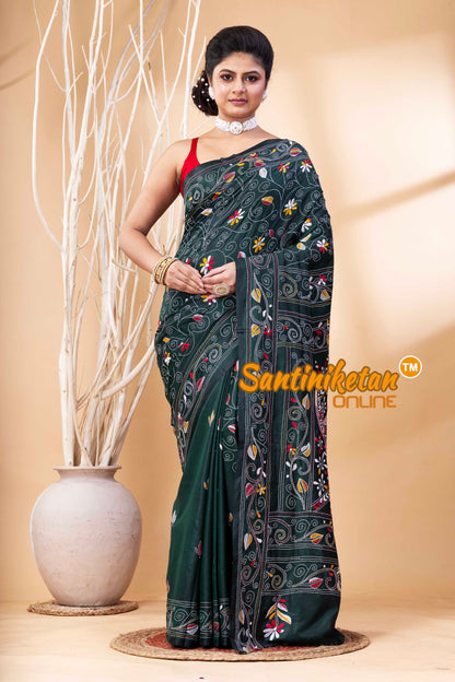 Bangalore Silk Kantha Stitch Saree SN202524089