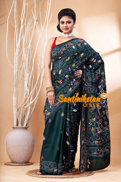 Bangalore Silk Kantha Stitch Saree SN202524089