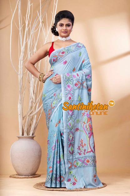 Bangalore Silk Kantha Stitch Saree SN202524101