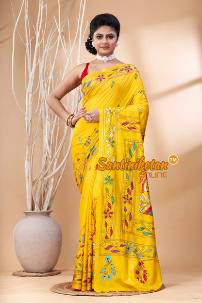 Bangalore Silk Kantha Stitch Saree SN202524123