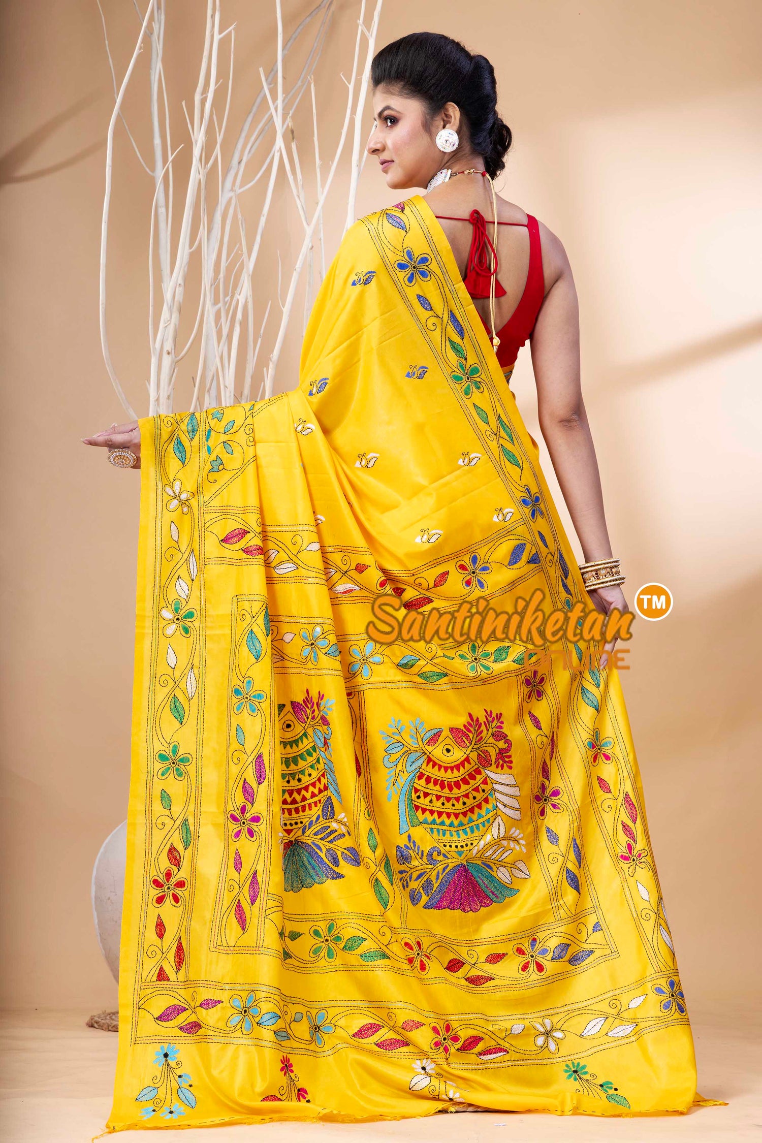 Bangalore Silk Kantha Stitch Saree SN202524123