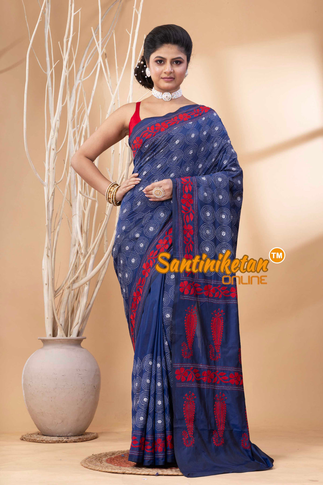 Bangalore Silk Kantha Stitch Saree SN202524135