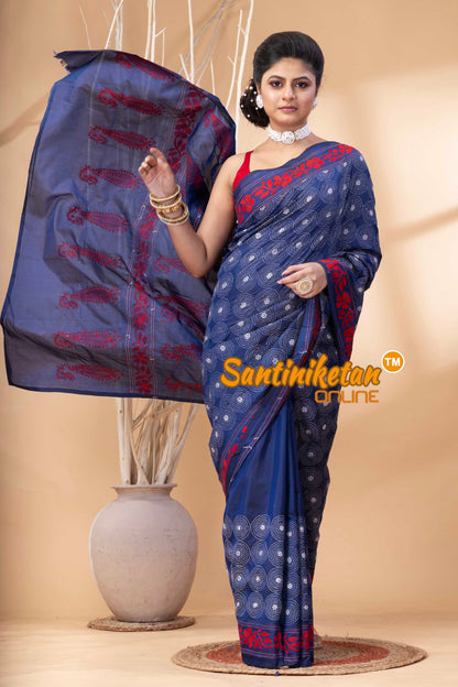Bangalore Silk Kantha Stitch Saree SN202524135