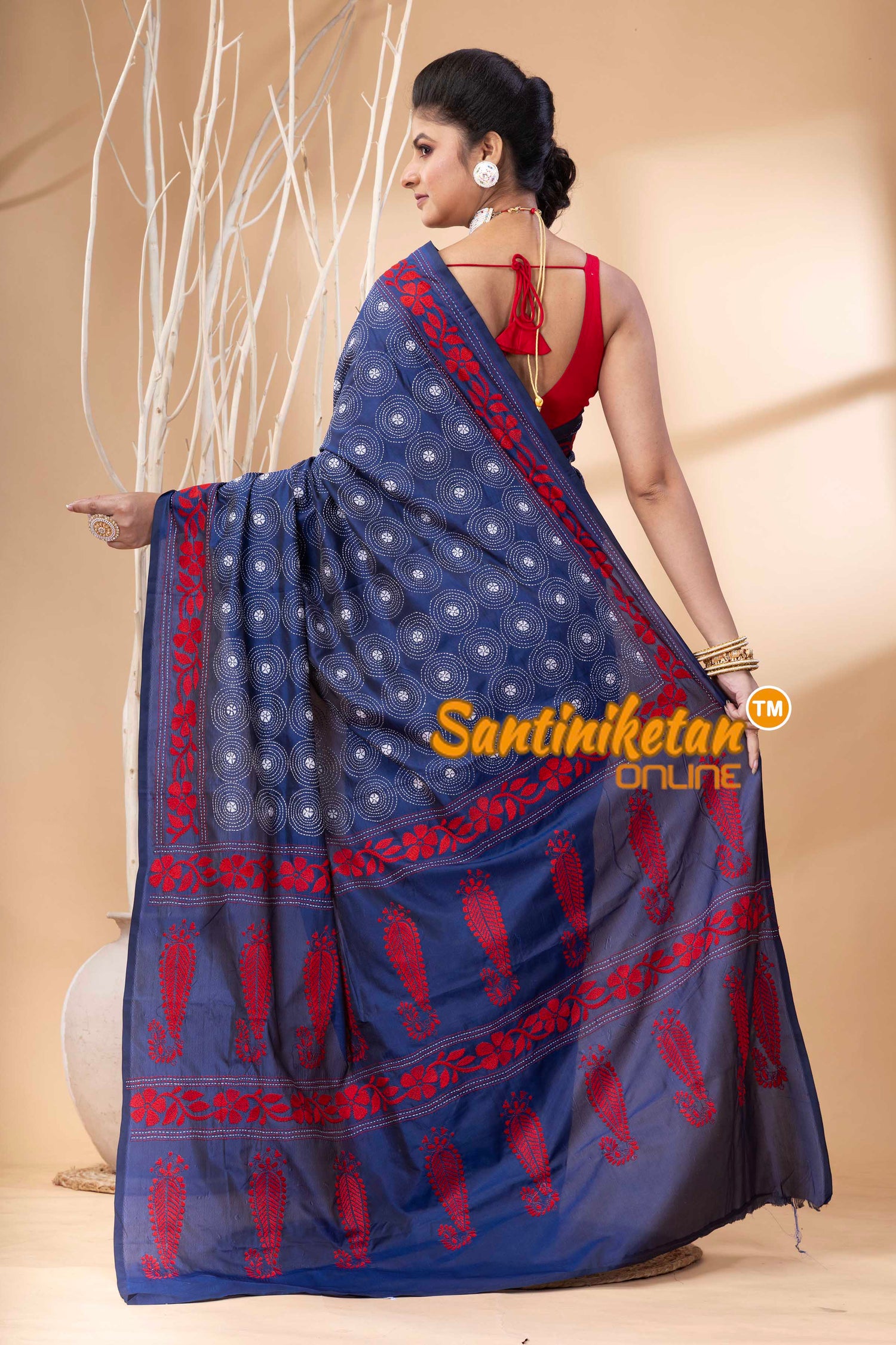 Bangalore Silk Kantha Stitch Saree SN202524135