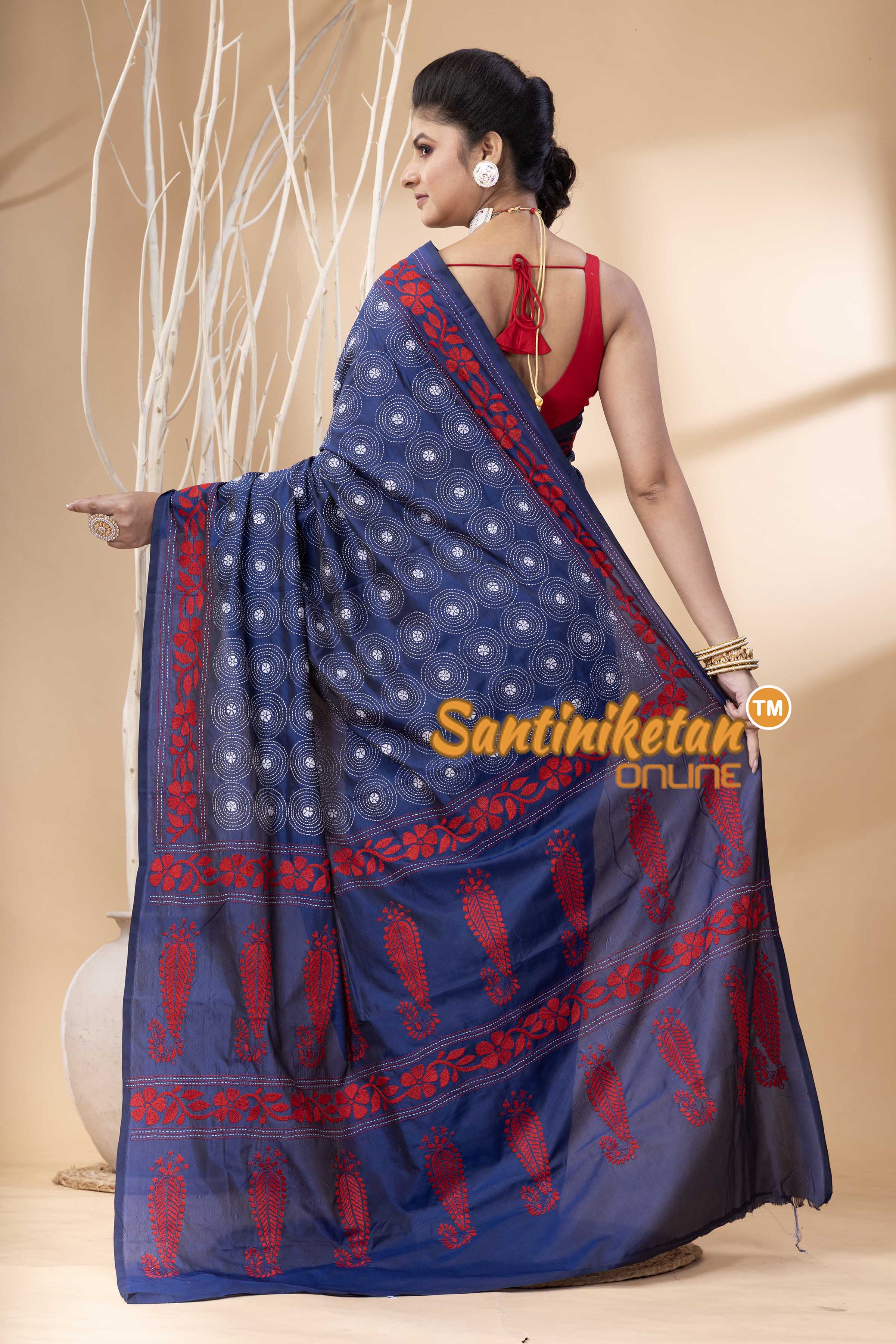 Bangalore Silk Kantha Stitch Saree SN202524135