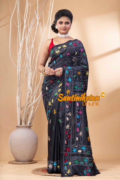 Bangalore Silk Kantha Stitch Saree SN202524161