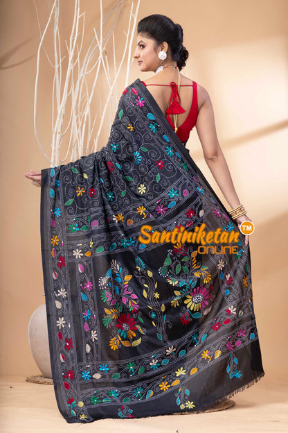 Bangalore Silk Kantha Stitch Saree SN202524161