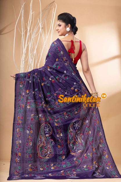 Bangalore Silk Kantha Stitch Saree SN202524167