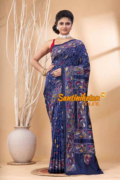 Bangalore Silk Kantha Stitch Saree SN202524173