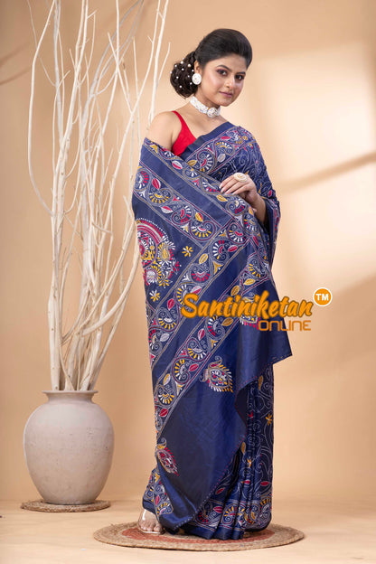 Bangalore Silk Kantha Stitch Saree SN202524173