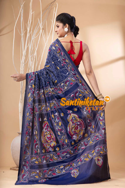 Bangalore Silk Kantha Stitch Saree SN202524173
