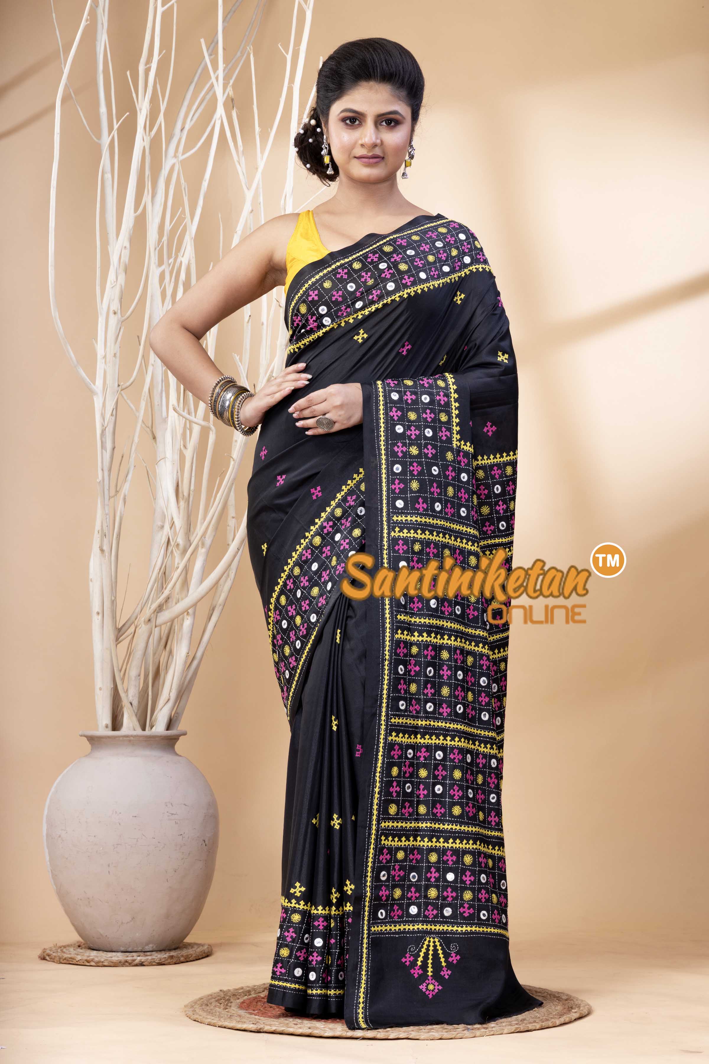 Bangalore Silk Gujrati Stitch Saree SN202524185