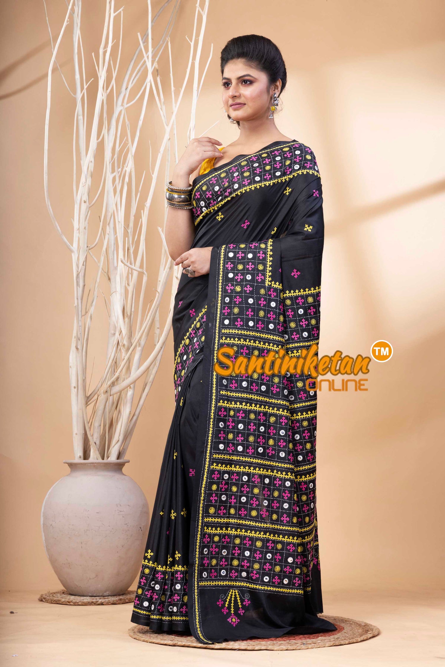 Bangalore Silk Gujrati Stitch Saree SN202524185