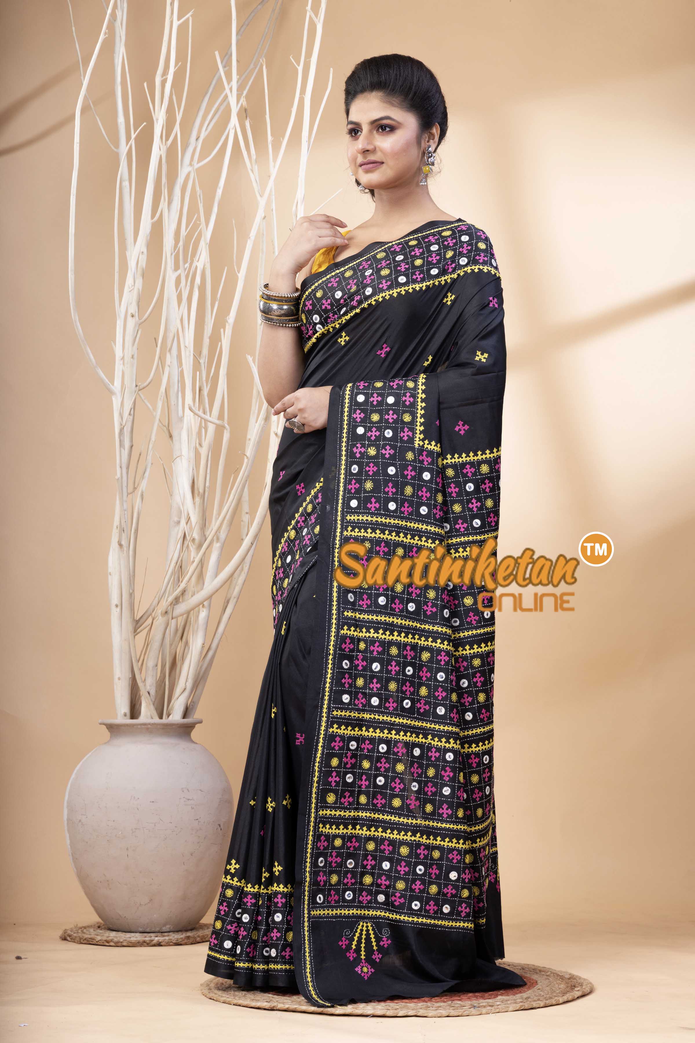 Bangalore Silk Gujrati Stitch Saree SN202524185