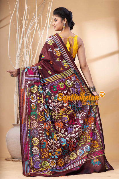 Bangalore Silk Kantha Stitch Saree SN202524203