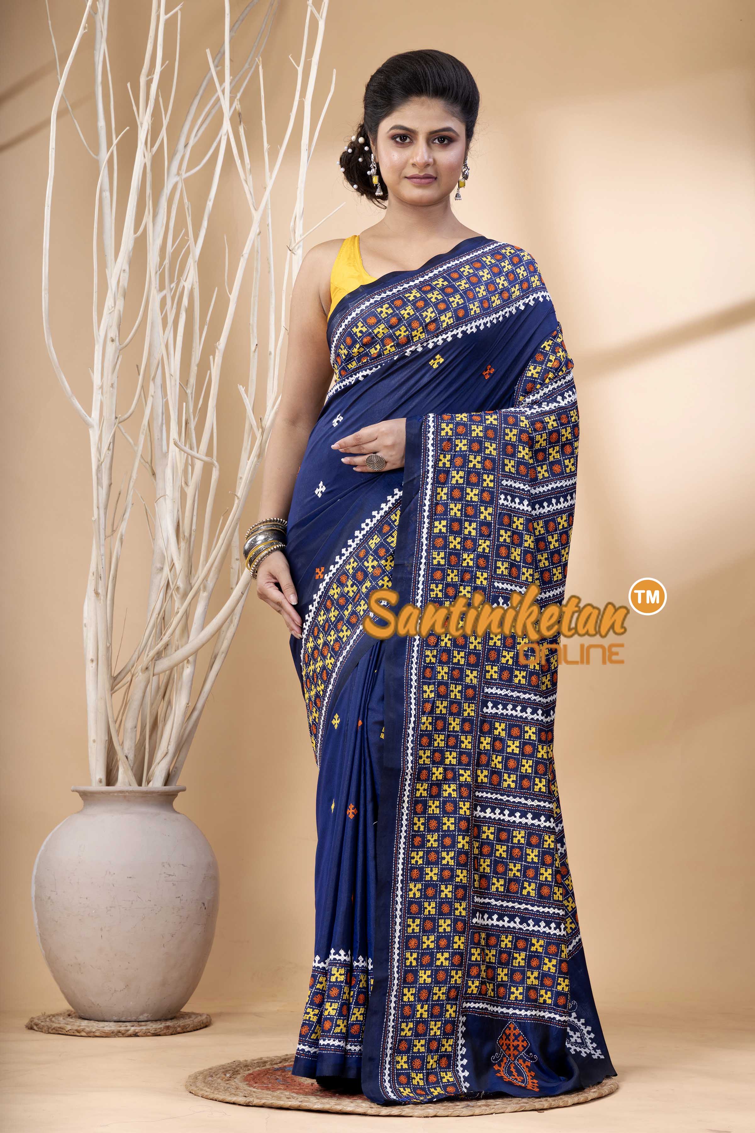 Bangalore Silk Gujrati Stitch Saree SN202524209