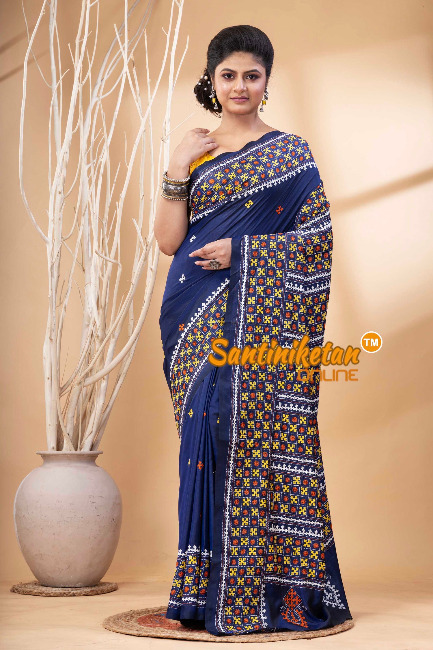 Bangalore Silk Gujrati Stitch Saree SN202524209