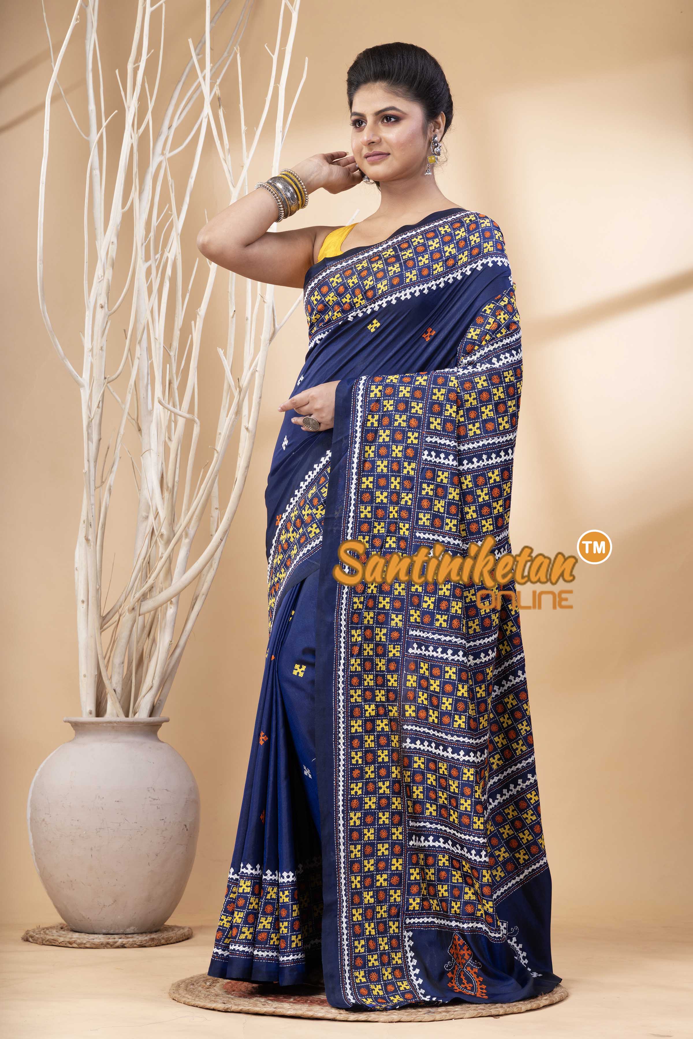 Bangalore Silk Gujrati Stitch Saree SN202524209