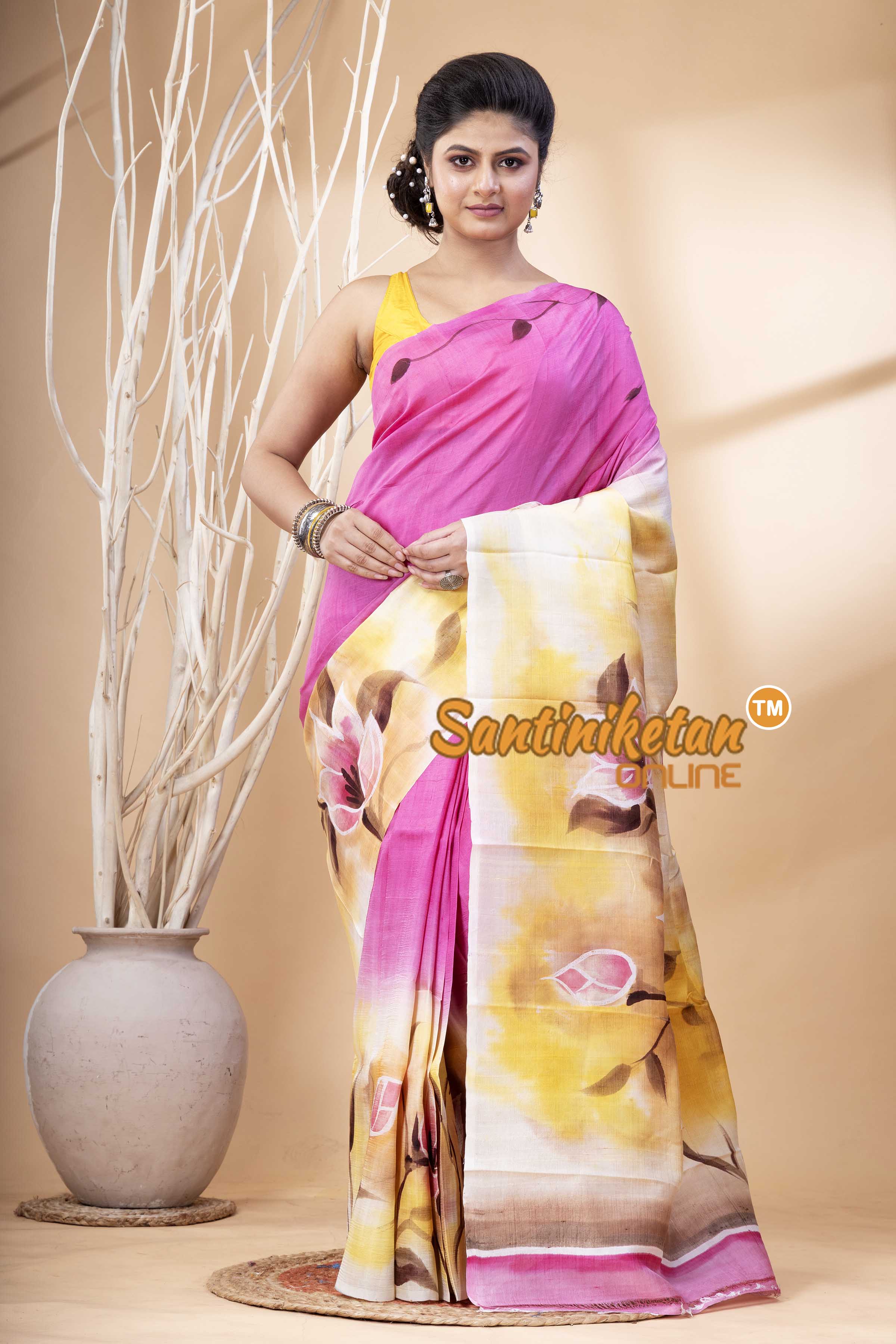 Hand Made Design On Murshidabad Silk SN202524221