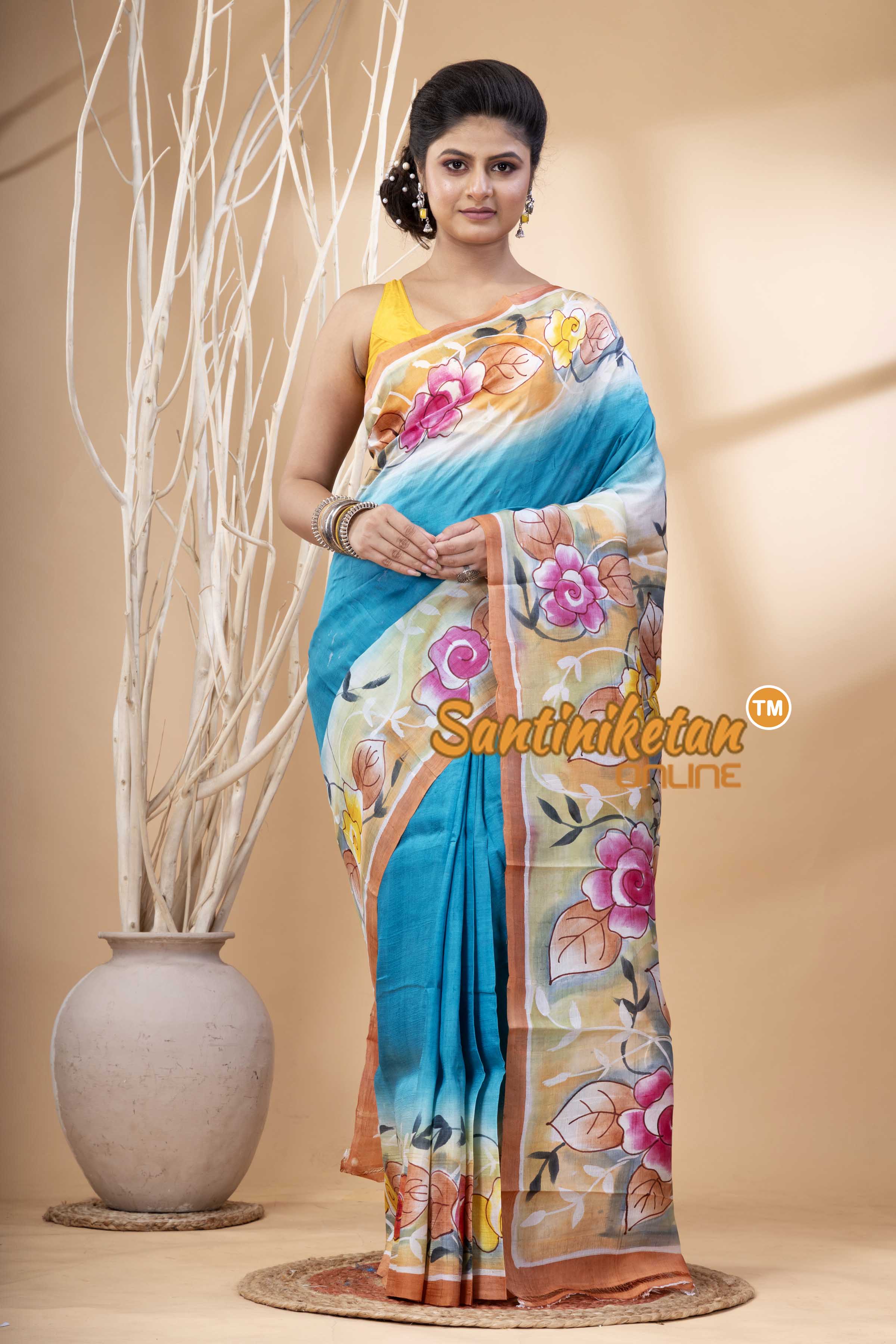 Hand Made Design On Murshidabad Silk SN202524233