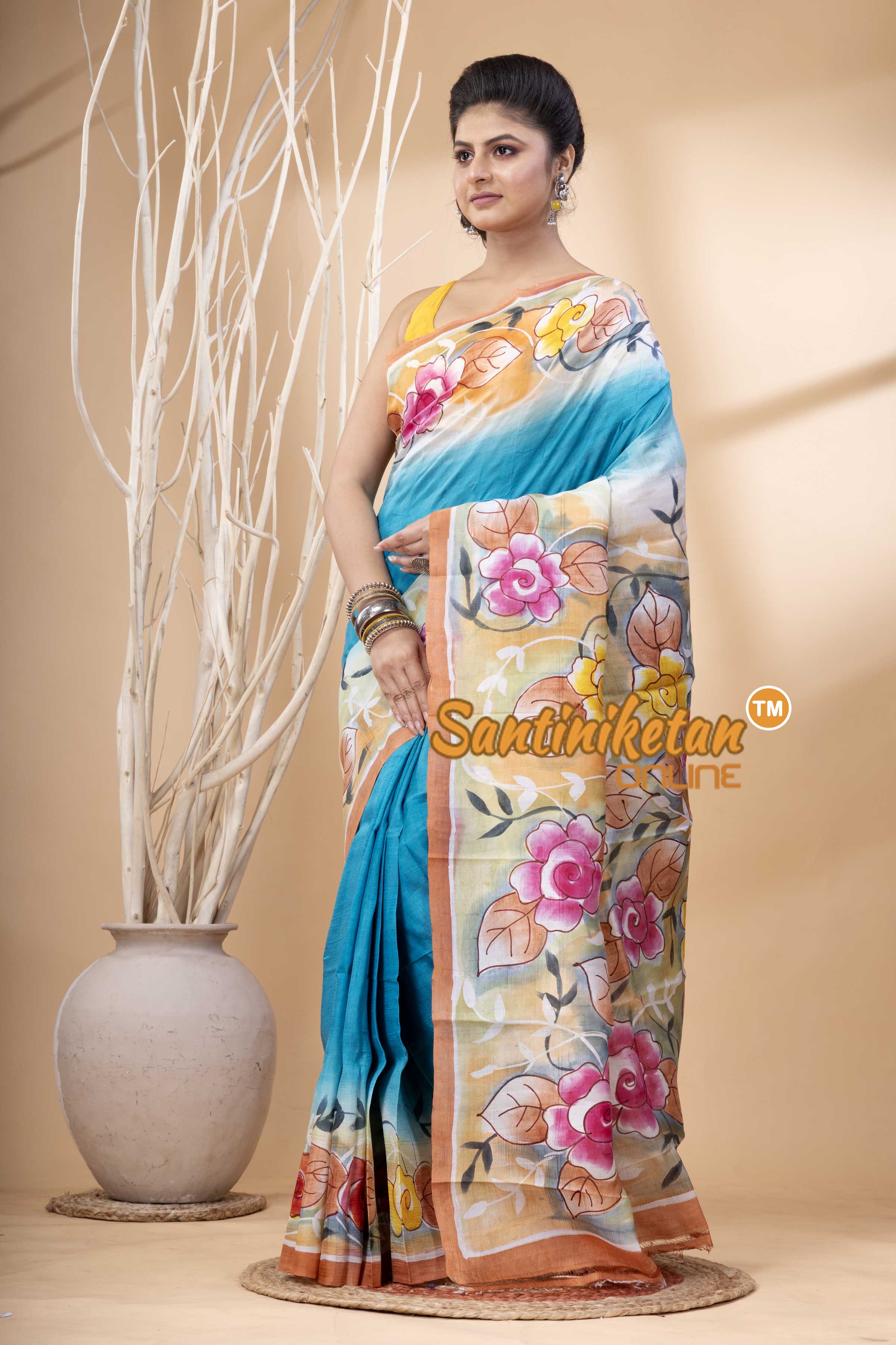 Hand Made Design On Murshidabad Silk SN202524233