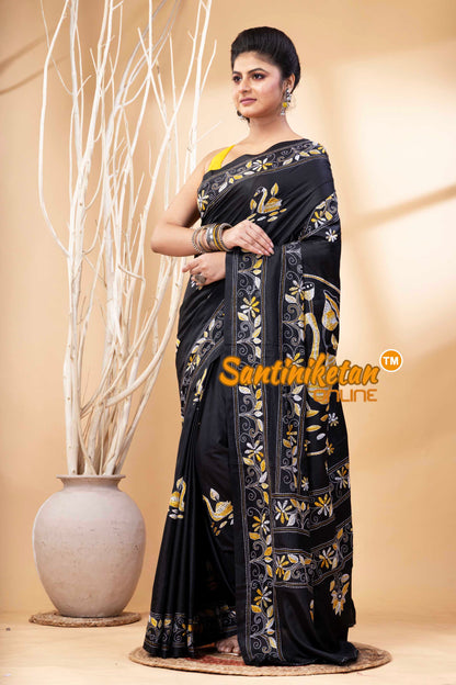 Bangalore Silk Kantha Stitch Saree SN202524251