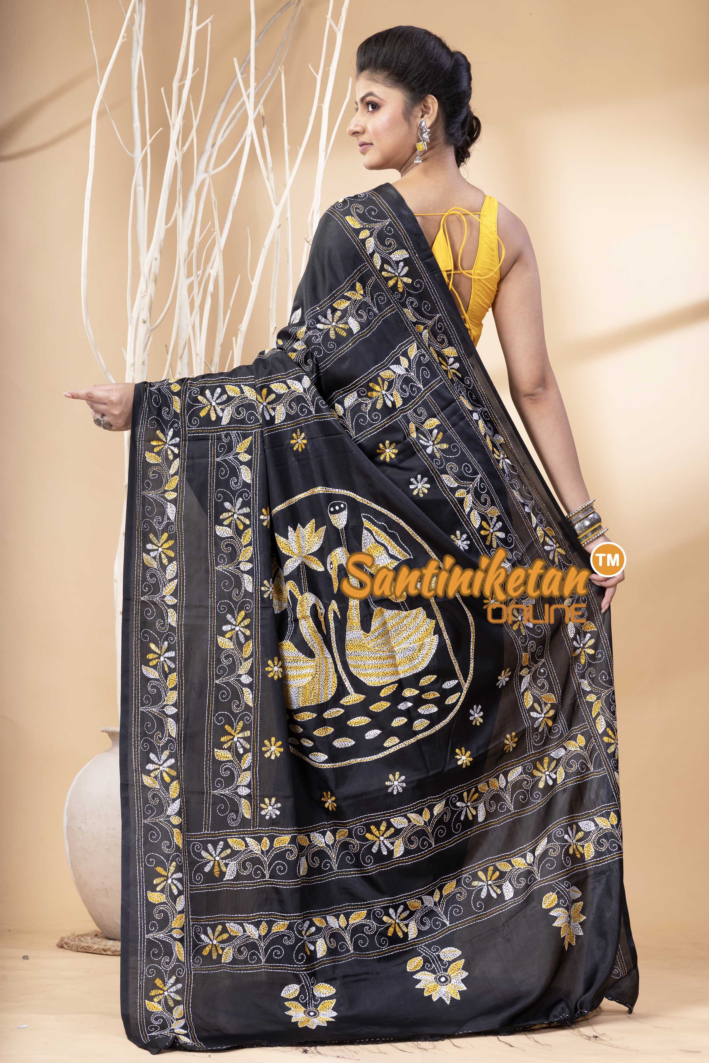 Bangalore Silk Kantha Stitch Saree SN202524251