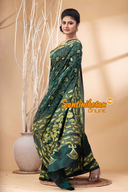 Bangalore Silk Kantha Stitch Saree SN202524257