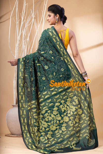 Bangalore Silk Kantha Stitch Saree SN202524257