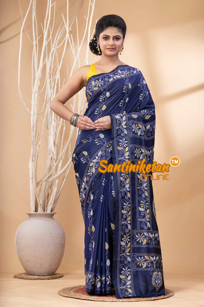 Bangalore Silk Kantha Stitch Saree SN202524275