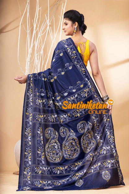 Bangalore Silk Kantha Stitch Saree SN202524275