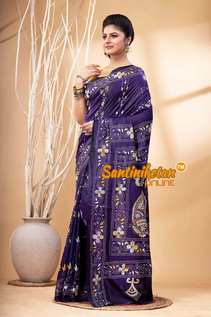 Bangalore Silk Kantha Stitch Saree SN202524305