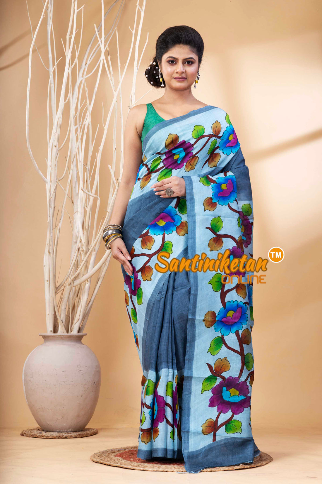 Hand Made Design On Murshidabad Silk SN202524323