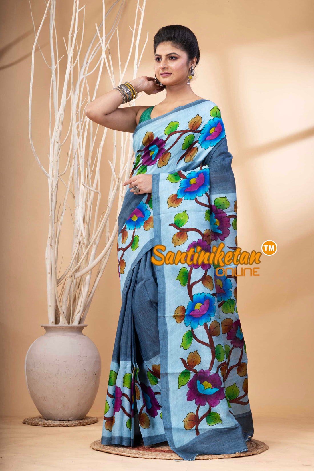 Hand Made Design On Murshidabad Silk SN202524323