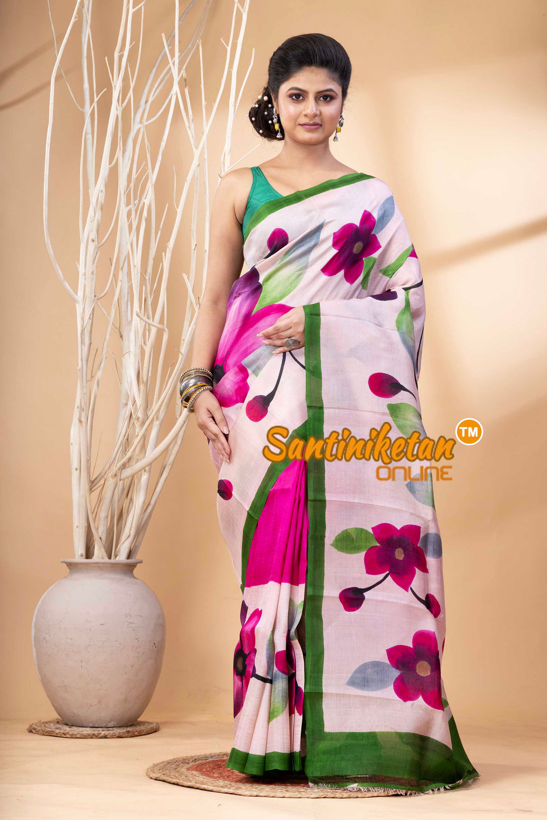 Hand Made Design On Murshidabad Silk SN202524328