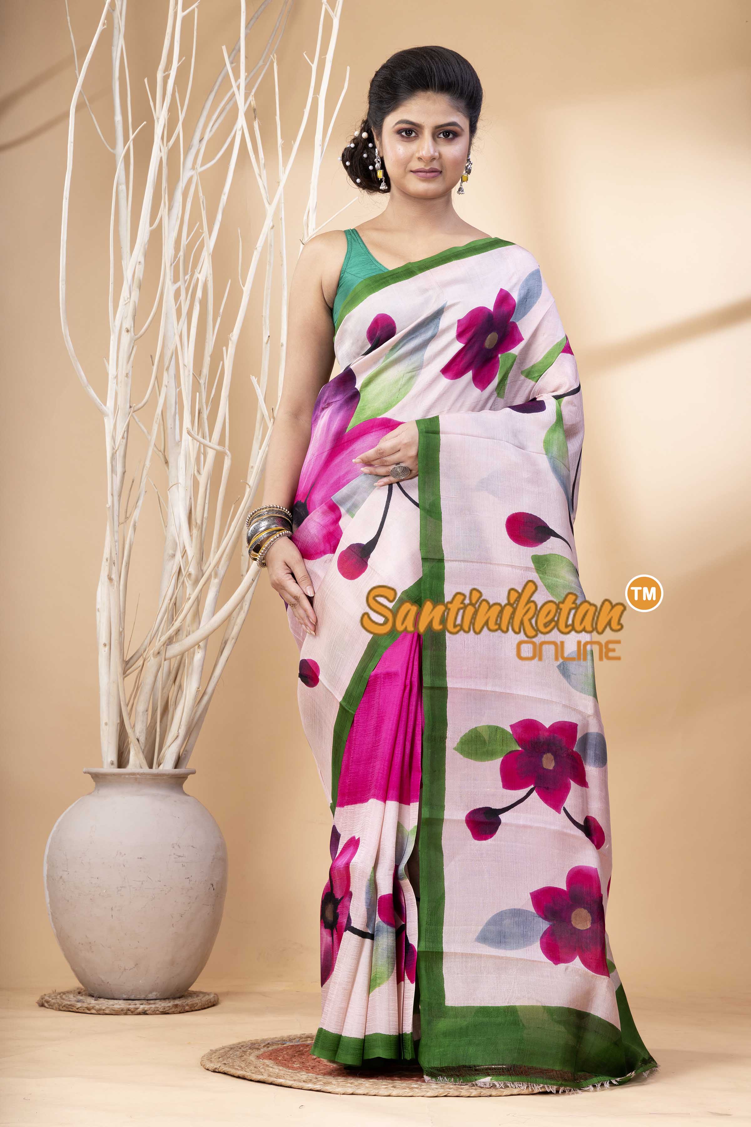 Hand Made Design On Murshidabad Silk SN202524328
