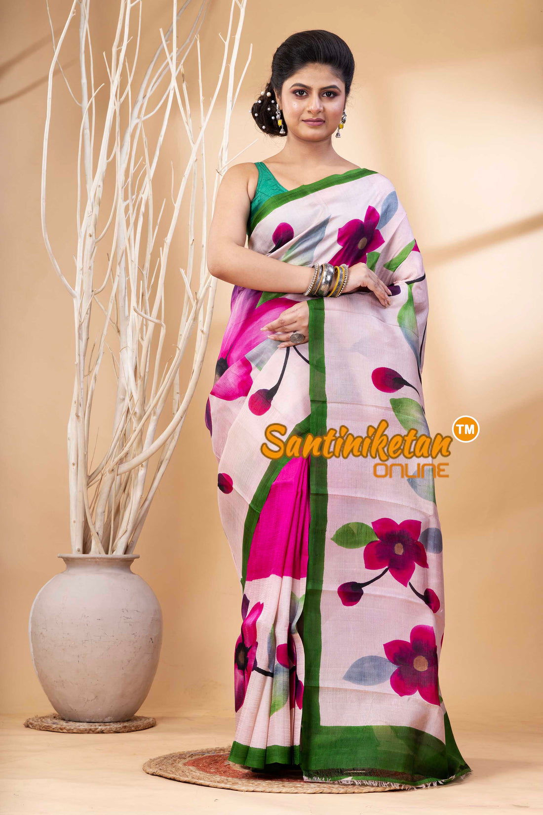 Hand Made Design On Murshidabad Silk SN202524328