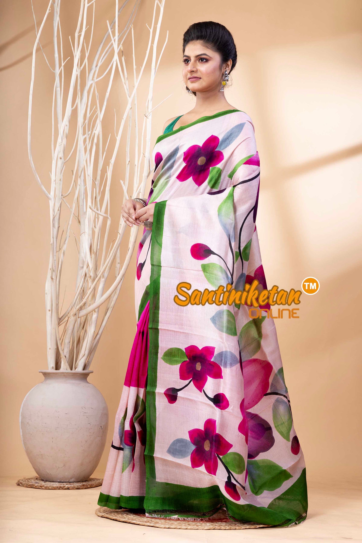 Hand Made Design On Murshidabad Silk SN202524328