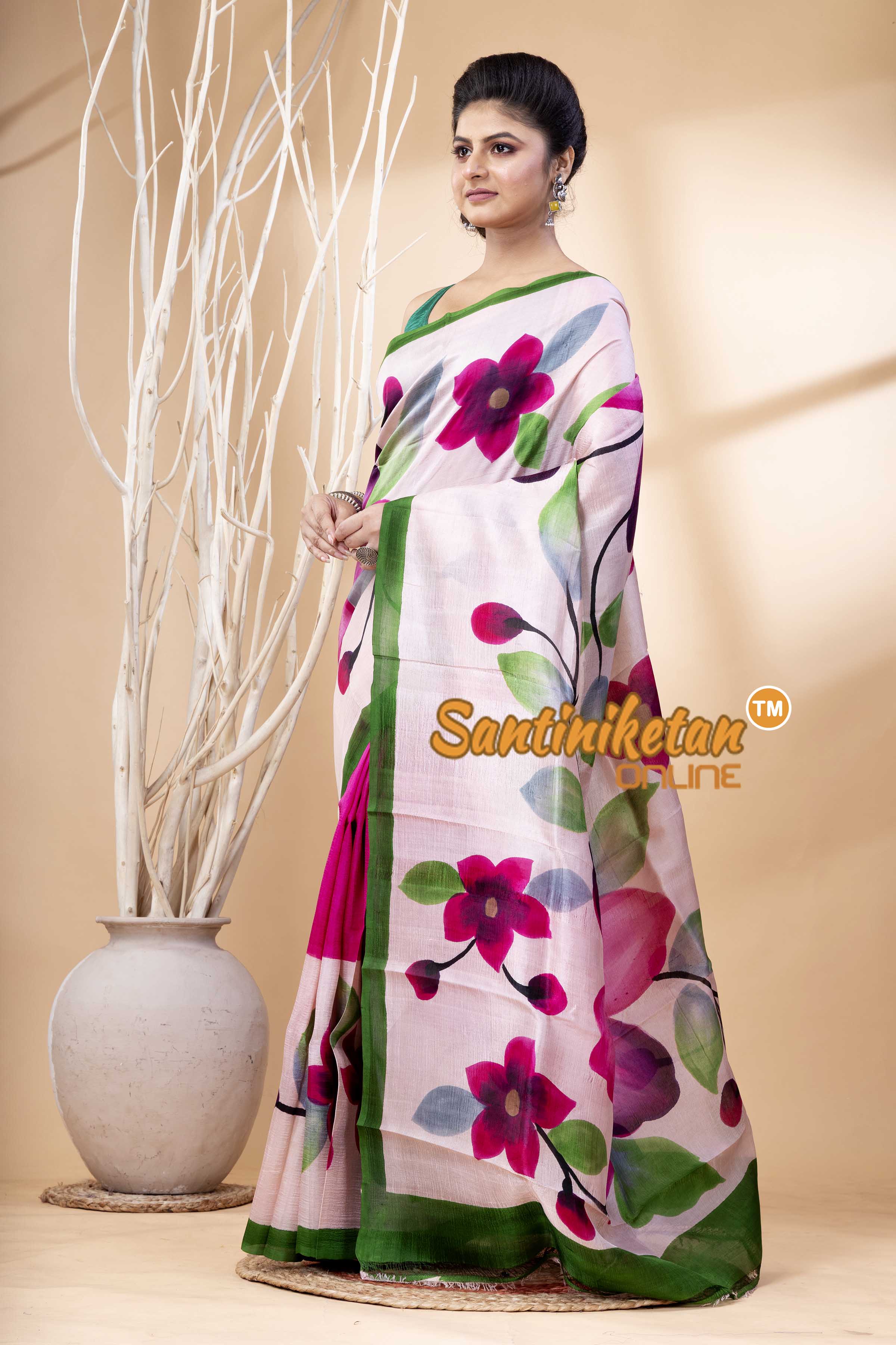 Hand Made Design On Murshidabad Silk SN202524328
