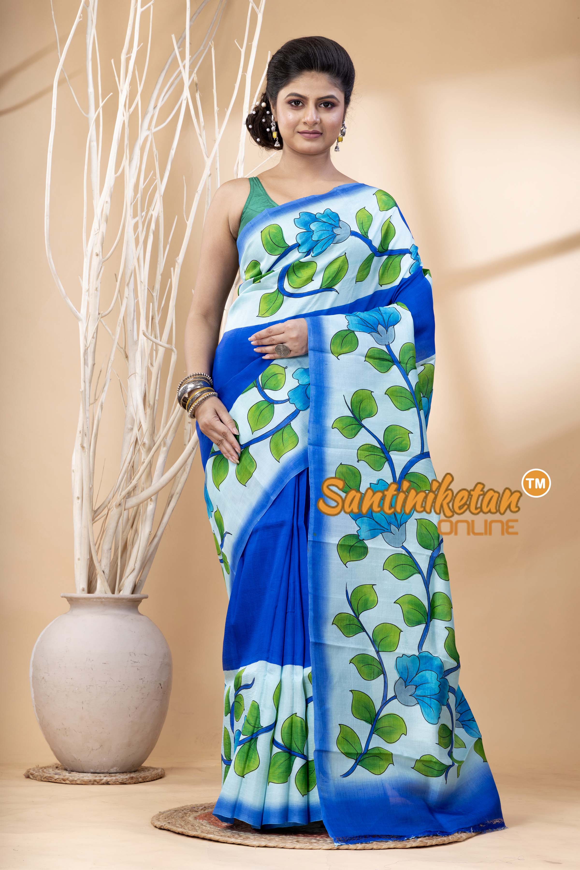 Hand Made Design On Murshidabad Silk SN202524334