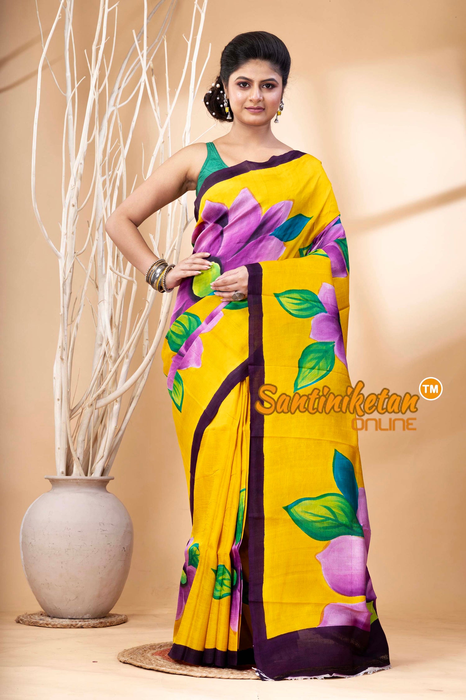 Hand Made Design On Murshidabad Silk SN202524339