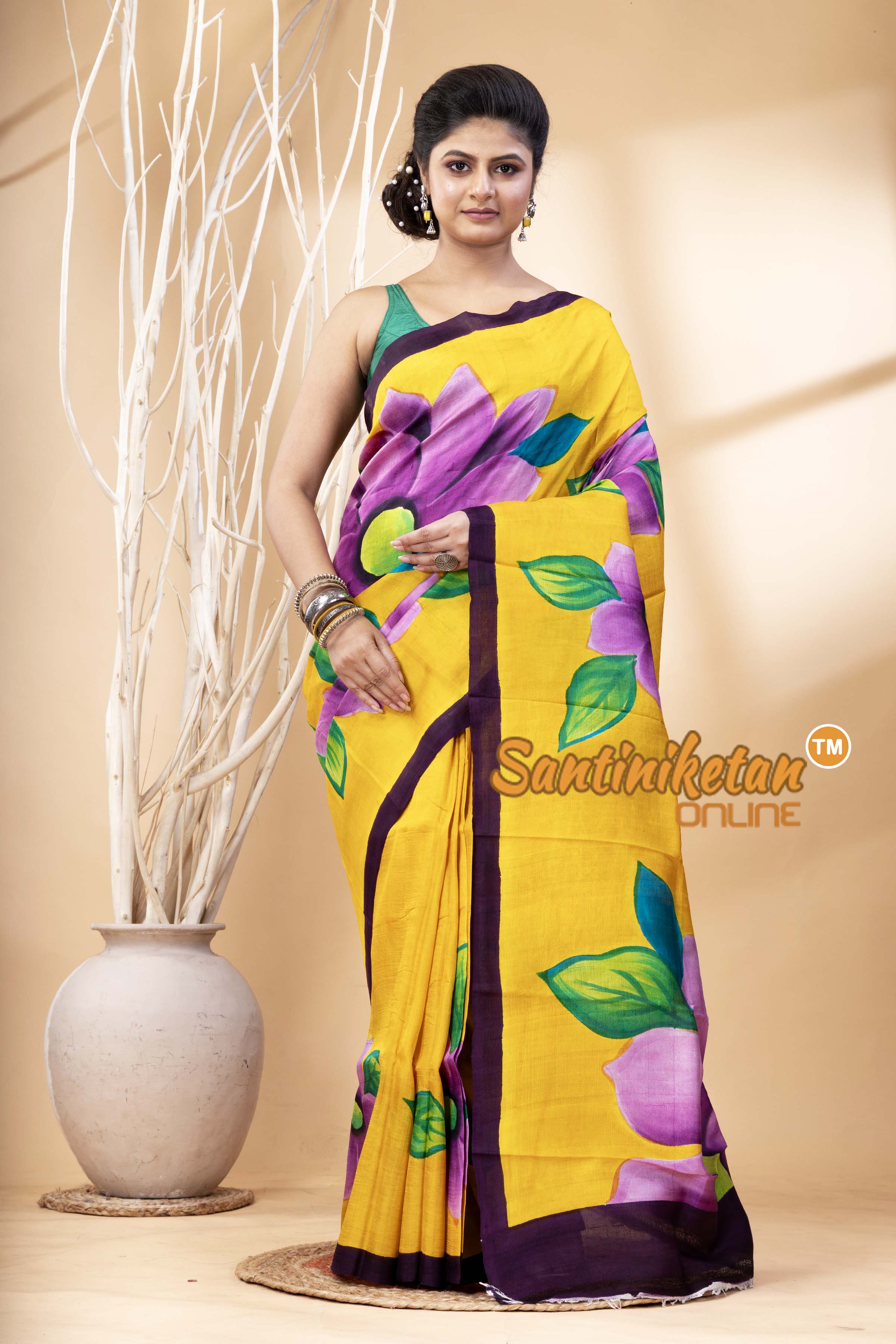 Hand Made Design On Murshidabad Silk SN202524339