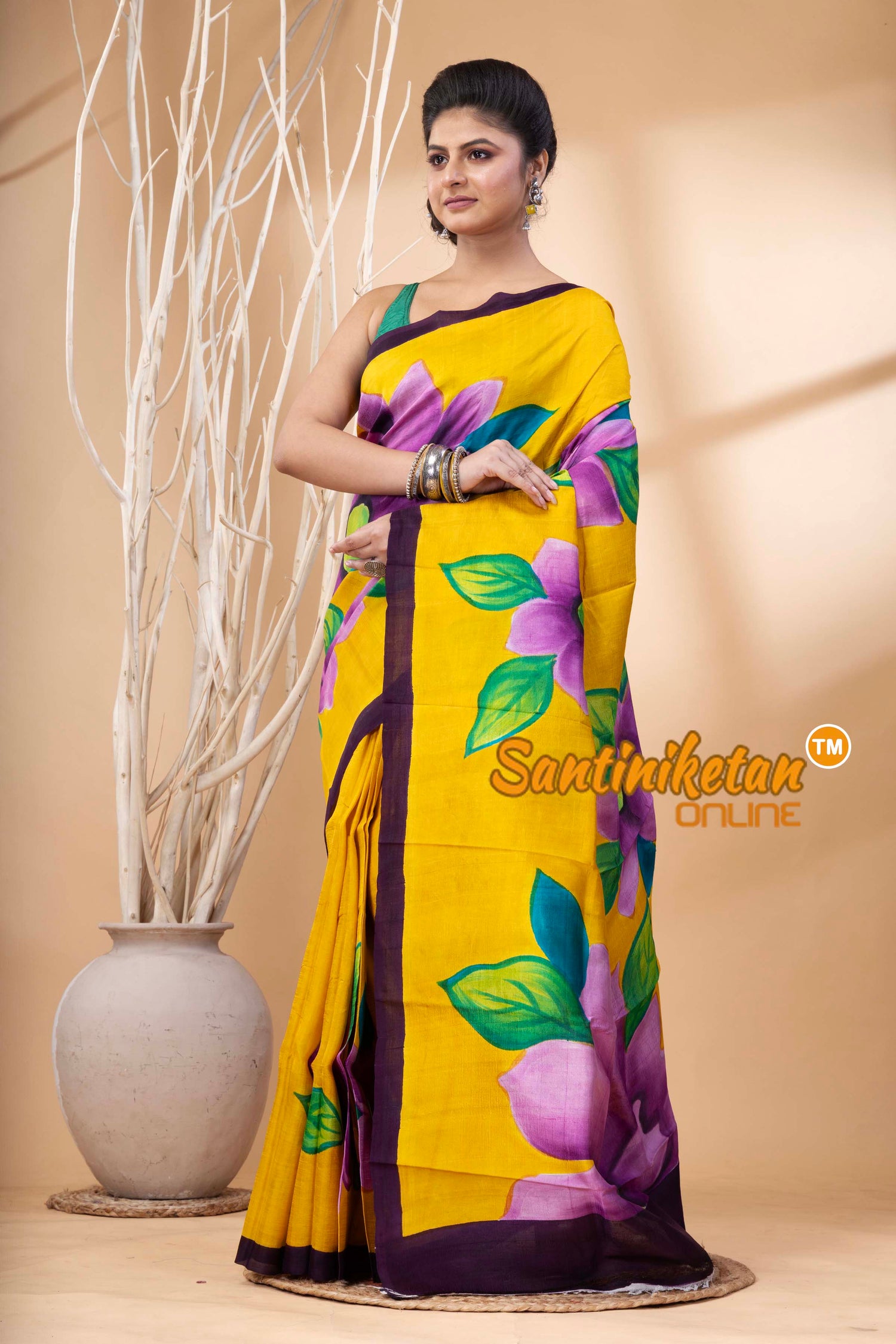 Hand Made Design On Murshidabad Silk SN202524339