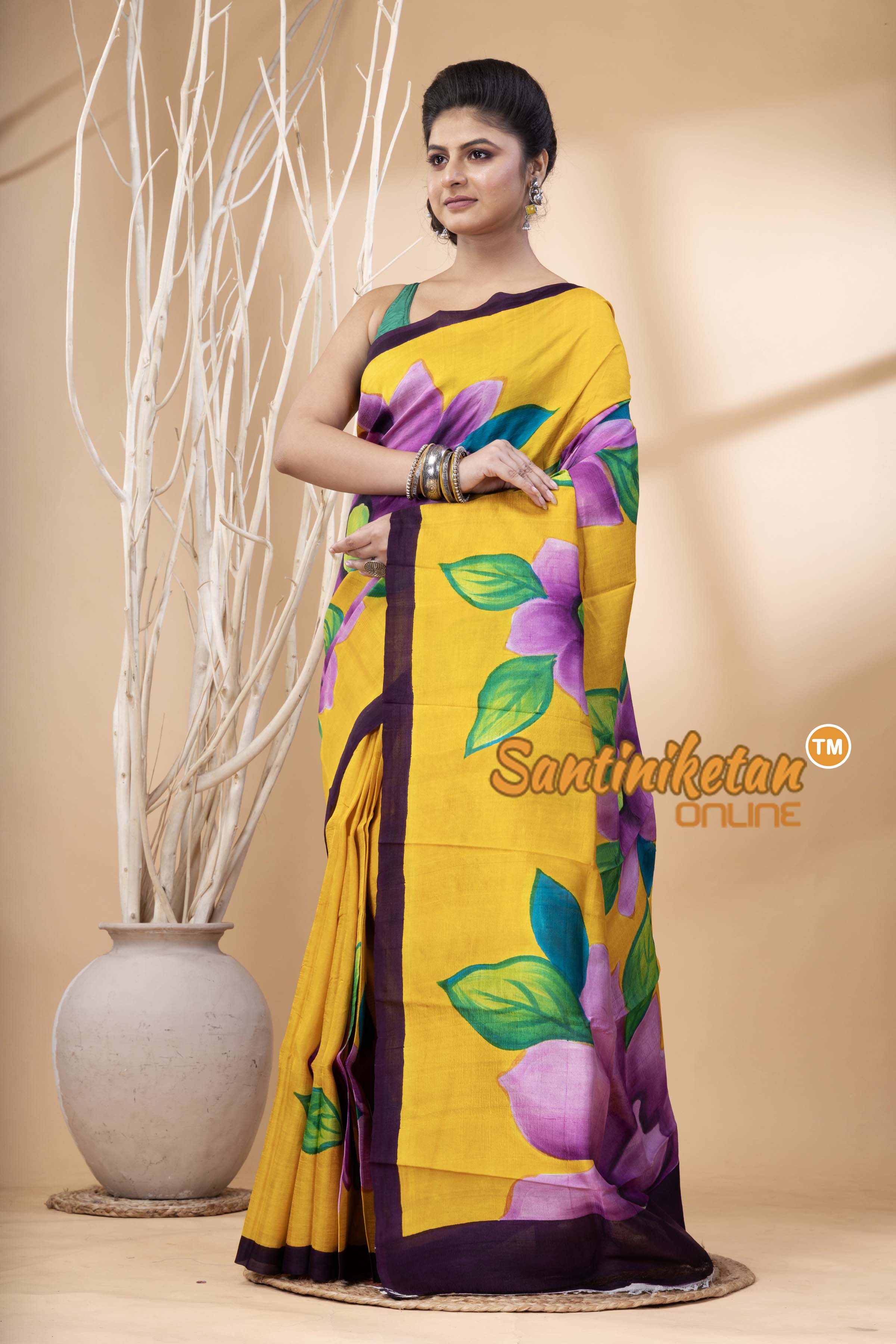 Hand Made Design On Murshidabad Silk SN202524339