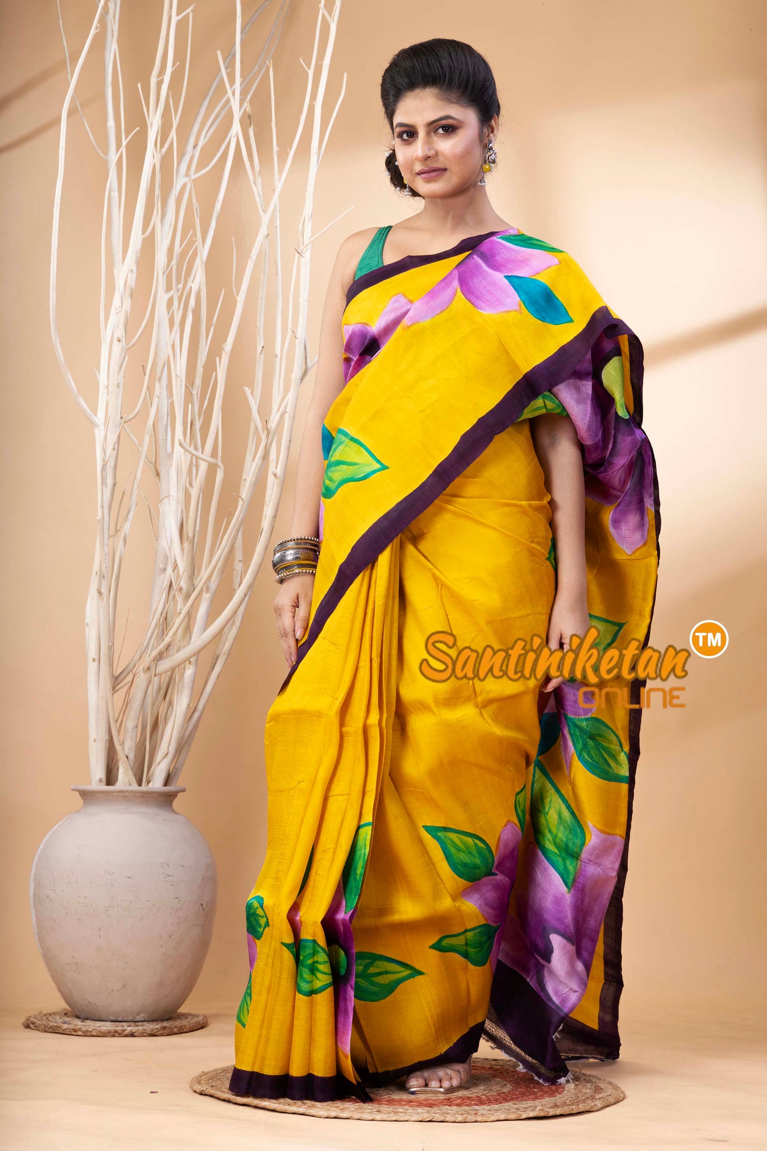 Hand Made Design On Murshidabad Silk SN202524339